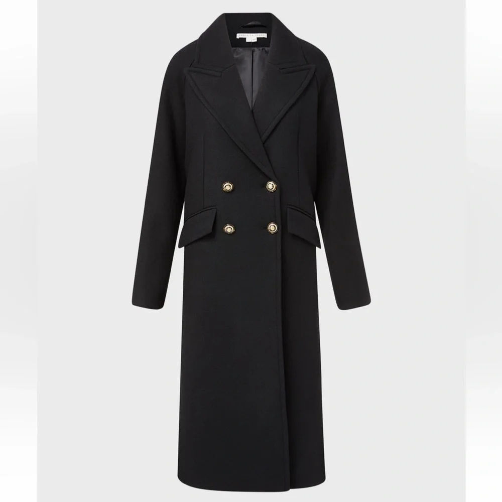 Veronica Beard Frattini Dickey Removable Tie Belt Wool Blended Coat,Black, S,NWT - Picture 8 of 8
